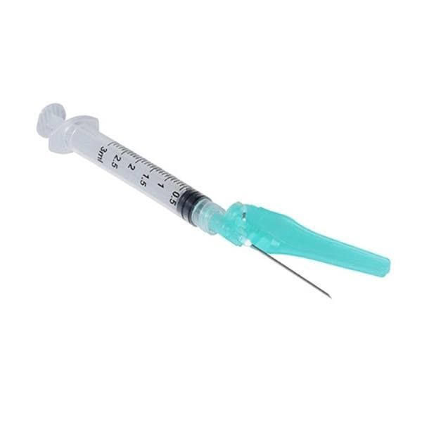 Sol-Care Luer Lock Syringe/Needle 25gx1.5" 1mL Safety Device LDS 50/Bx, 6 BX/CA