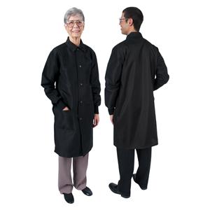 DenLine UltraLite Air-Perm Long Coat 3 Pkts Lng Tprd Slves 41 in Large Blk Ea