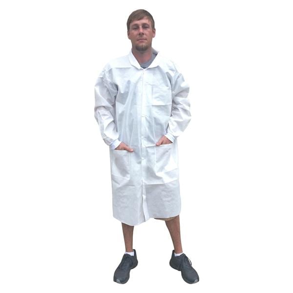 Lab Coat 3 Pockets Long Sleeves 4X Large White Unisex 30/Ca