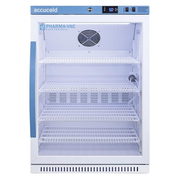 Accucold Pharmaceutical/Vaccine Refrigerator 6.0 Cu Ft Glass Door 2 to 8C Ea