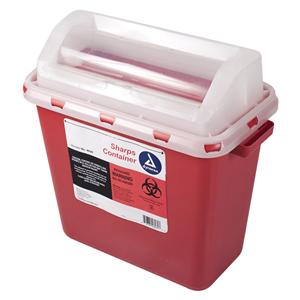 Sharps Container 3gal Red 15x7.3x14.2" Mailbox Style Lid Plastic Ea, 12 EA/CA