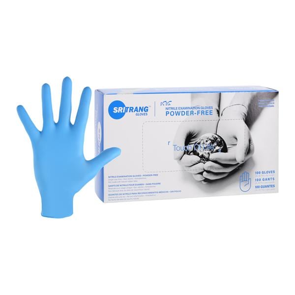 ViVa Nitrile Exam Gloves Large Ocean Blue Non-Sterile, 10 BX/CA