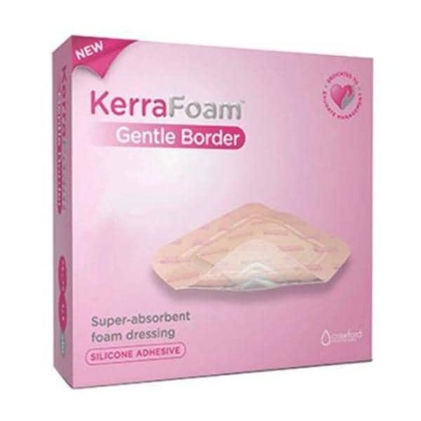 KerraFoam Foam Foam Dressing 3x3" Square Silicone Adhesive Super Absorbent, 10 CR/CA