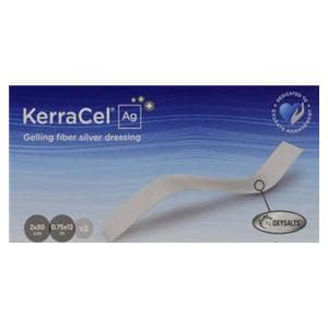 KerraCel Ag Alginate/Silver Gelling Fiber Dressing .75x12" Sterile Ribbon