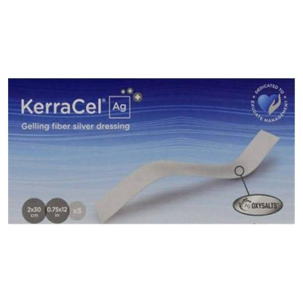 KerraCel Ag Alginate/Silver Gelling Fiber Dressing .75x12" Sterile Ribbon