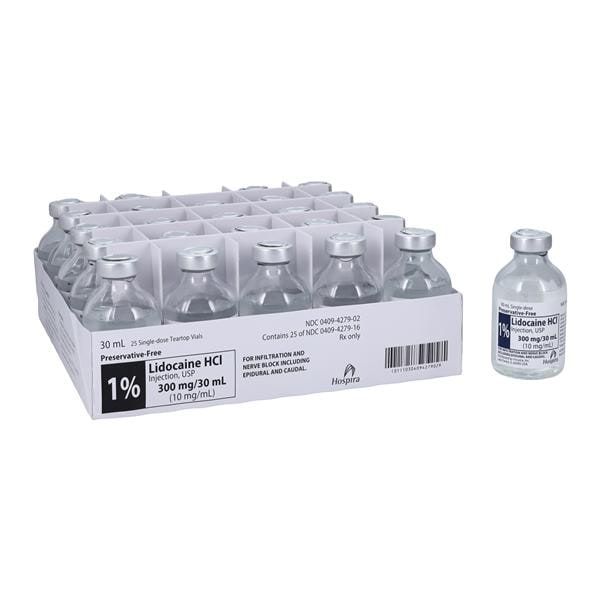 Lidocaine HCl Injection 1% Preservative Free SDV 30mL 25/Package