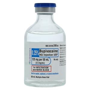 Bupivacaine HCl Injection 0.25% MDV 50mL 25/Bx