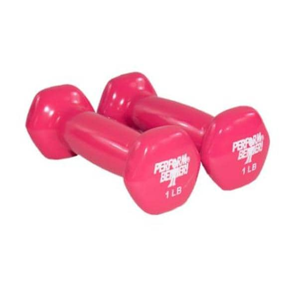 Perform Better Weight Dumbbell 1lb Vinyl Coated Pink