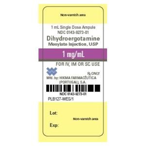 Dihydroergotamine Mesylate Injection 1mg/mL Ampule 1mL 10/Package