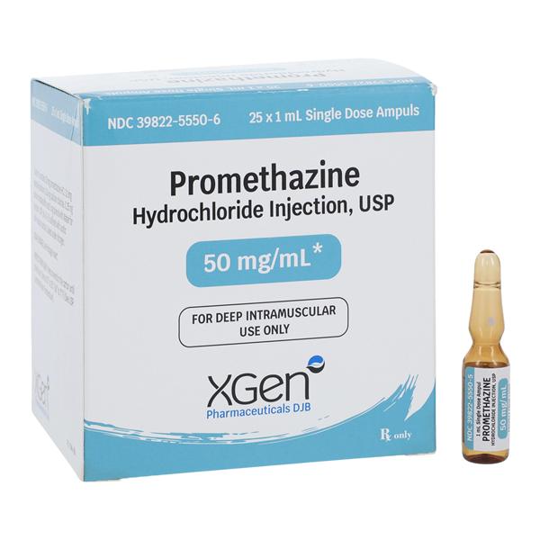 Promethazine HCl Injection 50mg/mL Ampule 1mL 25/Package