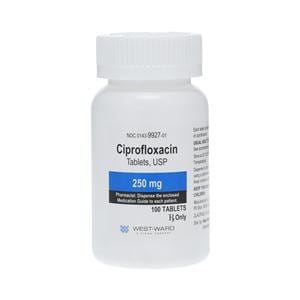 Ciprofloxacin Tablets 250mg Bottle 100/Bottle Each