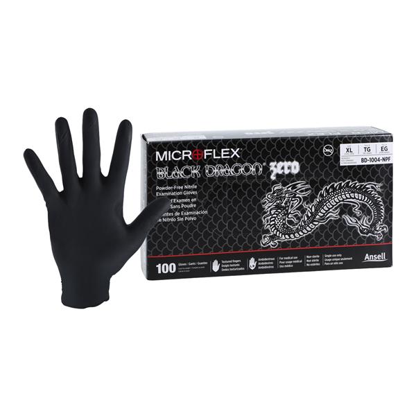 Black Dragon Nitrile Exam Gloves X-Large Black Non-Sterile, 10 BX/CA