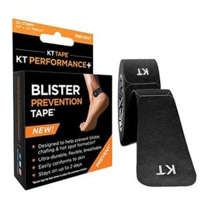 KT Performance+ Blister Prevention Tape Synthetic Fabric 1.25x3.5" Black 30/Bx