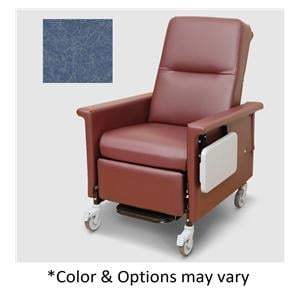 54 Series Transport Recliner Powder-Coated Steel Frame 300lb Mnl Ren Stl Blu Ea