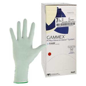 Gammex PI Plus Glove-in-Glove System Plyiso Surgical Gloves 7.5 Std Wht/Grn