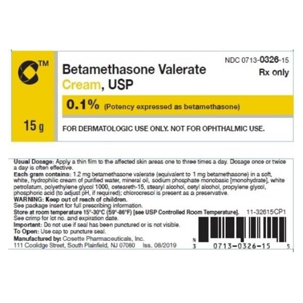 Betamethasone Valerate Topical Cream 0.001 Tube 45gm/Tb