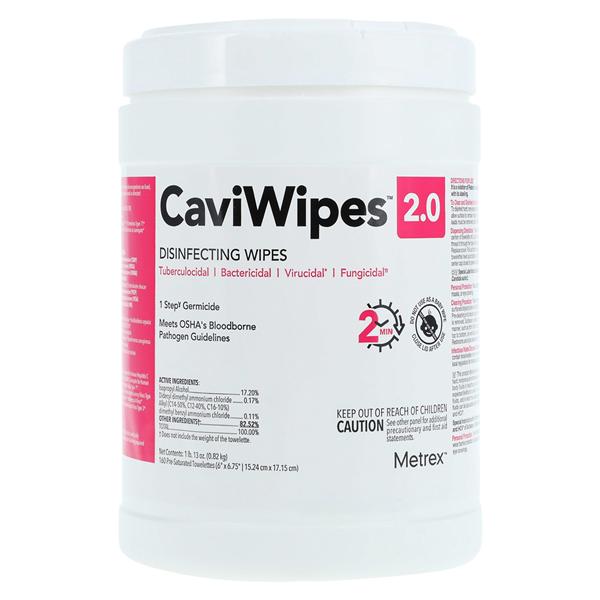 CaviWipes 2.0 Surface Disinfectant Large Canister 160/Cn, 12 CN/CA