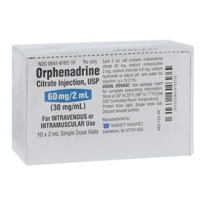 Orphenadrine Citrate Injection 30mg/mL SDV 2mL 10/Package