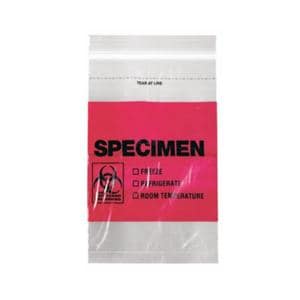 Specimen Transport Bag Pink Zip Closure With 2 Walls 1000/Ca