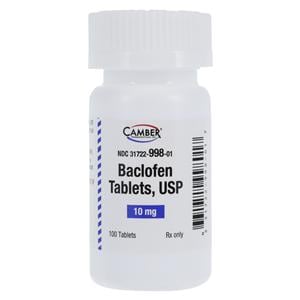 Baclofen Tablets 10mg Bottle 100/Bottle Each