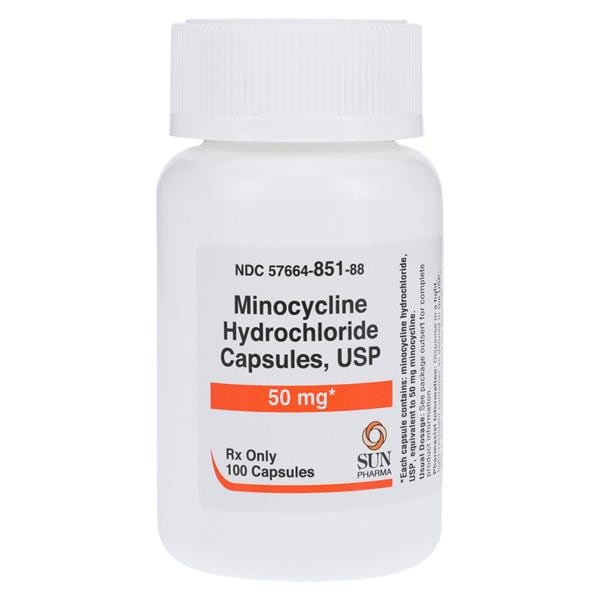 Minocycline HCl Capsules 50mg Bottle 100/Bottle Each