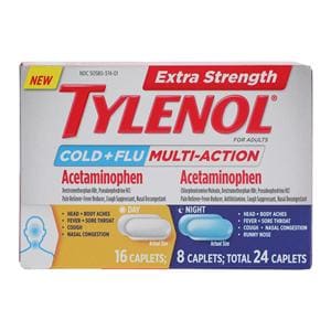 Tylenol Extra Strength Cld & Flu Caplets 500/15/60mg Dy/Nght Multi-Action 24/Cr