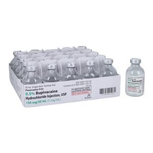 Bupivacaine HCl Injection 0.5% Preservative Free SDV 30mL 25/Package