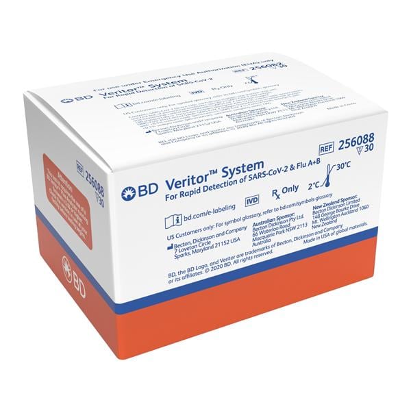 BD Veritor Sars-CoV-2 & Flu A+B Test Kit CLIA Waived 30/Bx