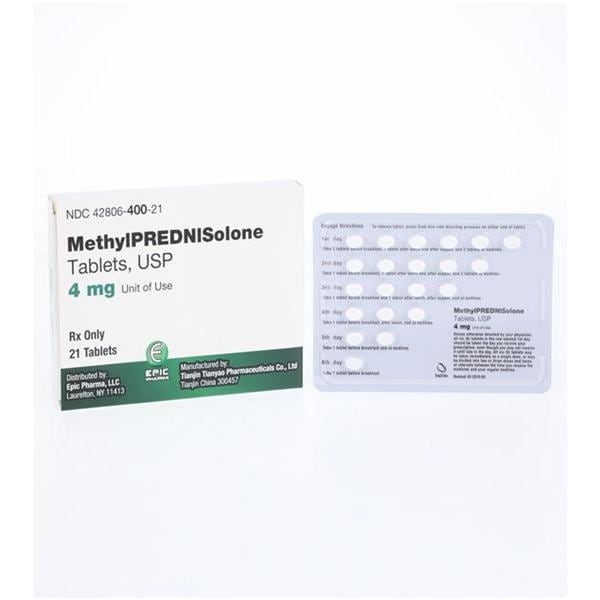 Methylprednisolone Tablets 4mg Bottle 100/Bottle Each