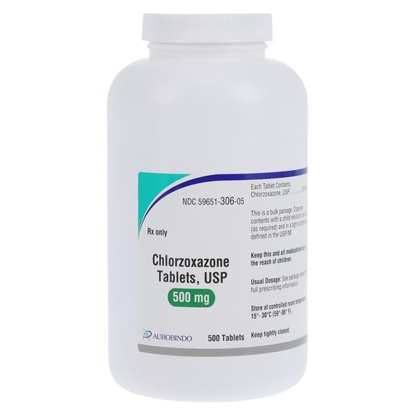 Chlorzoxazone Tablets 500mg Bottle 500/Bottle Each