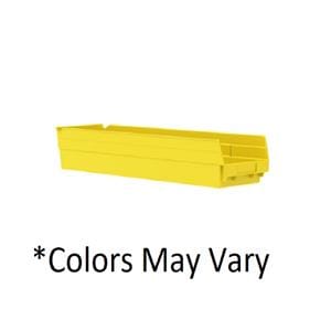 Shelf Bin Yellow Plastic 4x23.625x6.625" 6/Cr