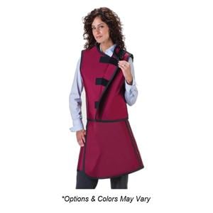 X-Ray/Protective Apron/Vest Red Wmen Ld 19x30-34 Ld/.5mm Frnt Ovrlp/.25mm Bck Ea