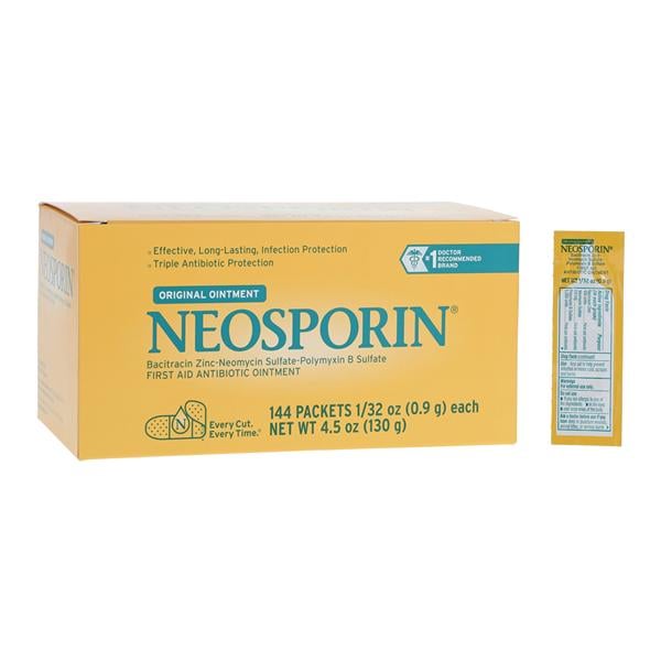 Neosporin Ointment 1/32oz Foil Pack 144/Bx, 12 BX/CA