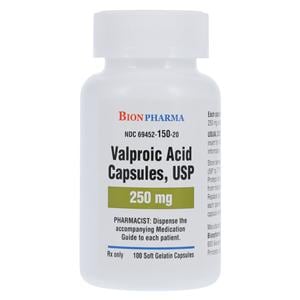 Valproic Acid Capsules 250mg Bottle 100/Bottle Each