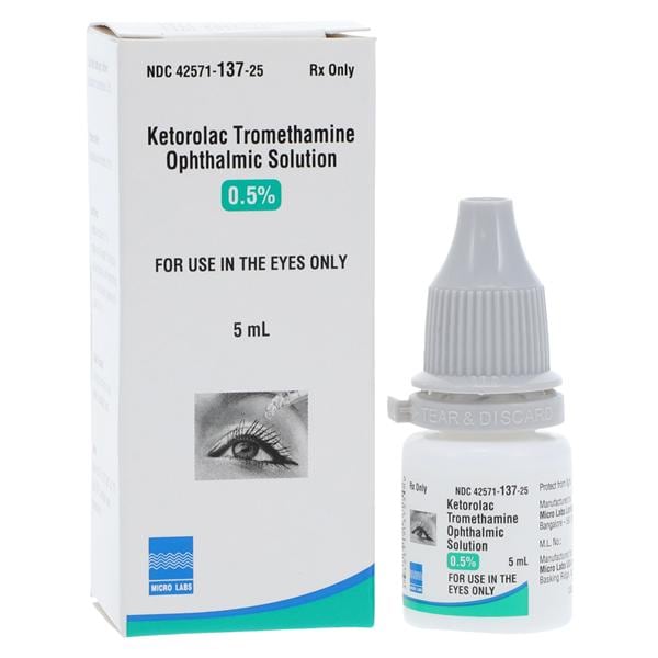 Ketorolac Ophthalmic Solution 0.5% Bottle 5mL Each