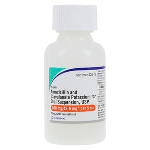 Amoxicillin/Clavulanate Potassium Oral Susp 600mg/42.9mg/5mL Strwbry Btl 75mL/Bt