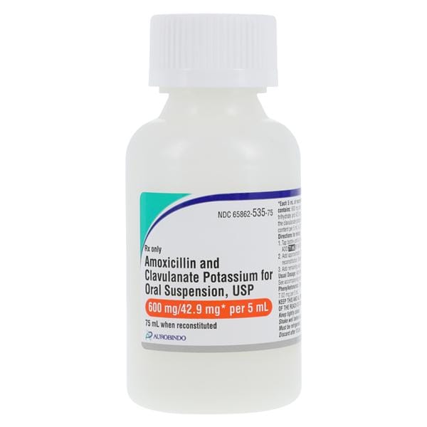 Amoxicillin/Clavulanate Potassium Oral Susp 600mg/42.9mg/5mL Strwbry Btl 75mL/Bt