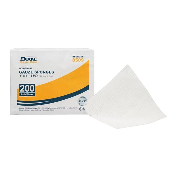 Cotton Gauze Sponge 4x4" 8 Ply Non-Sterile