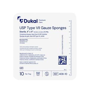 Cotton Gauze Type VII Sponge 4x4" 8 Ply Sterile LF, 128 PK/CA