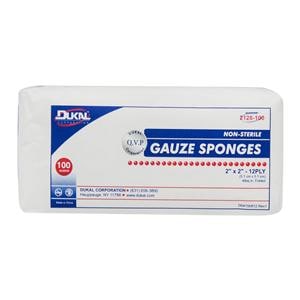 100% Cotton Gauze Sponge 2x2" 12 Ply Non-Sterile LF