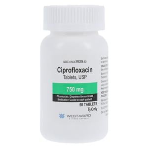 Ciprofloxacin Tablets 750mg Bottle 50/Bt