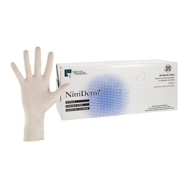 NitriDerm Nitrile Surgical Gloves 7.5 Fully Textured White