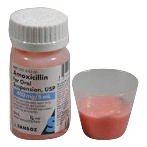 Amoxicillin Oral Suspension 400mg/5mL Fruity Bottle 50mL