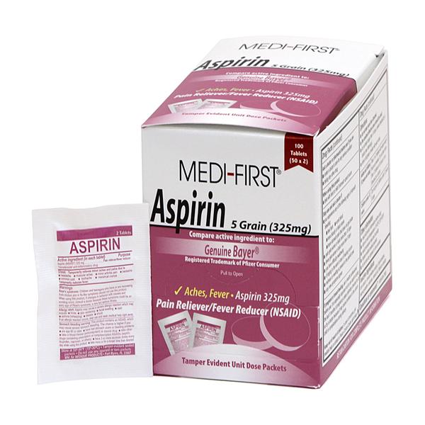 Aspirin Tablets 325mg 50x2/Bx