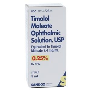 Timolol Maleate Ophthalmic Solution 0.25% Bottle 5mL 5mL/Bt