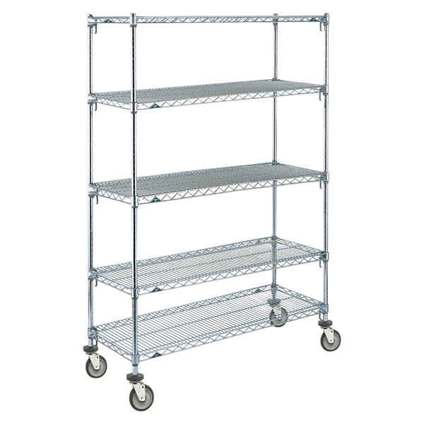 Super Erecta Storage Cart 24x48x63 (4) 5" Polyurethane Caster/2 Swivel/2 Locking