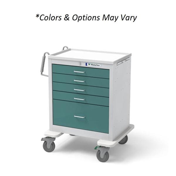 Cart Anesthesia 24.5x29x36" 5" Caster (4) 3" Drawer/ (1) 9" Drawer Key Lock Ea