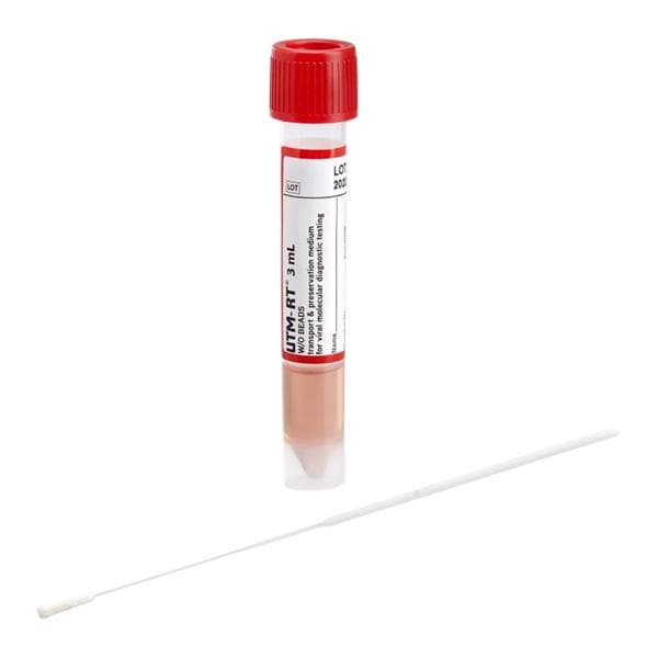 Flocked Swab Skirted Tube / Red Cap Mini-Tip 16x100mm Single 300/Ca