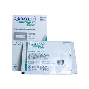 Aquacel Ag Hydrofiber Dressing Wound Dressing 3.5x6" Adhesive Gntl Adh Slvr LF