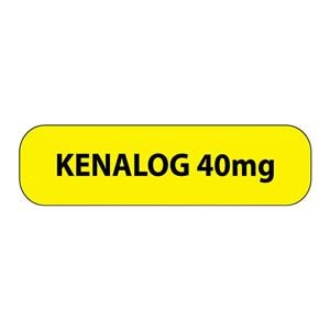 Paper Label Kenalog 40mg 666/Roll Yellow 1-7/16x3/8" 1/Rl